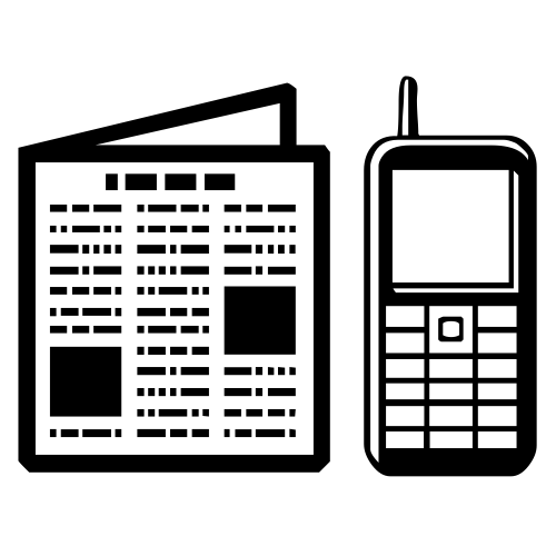 📰📱 Emoji Domain black and white Symbola rendering